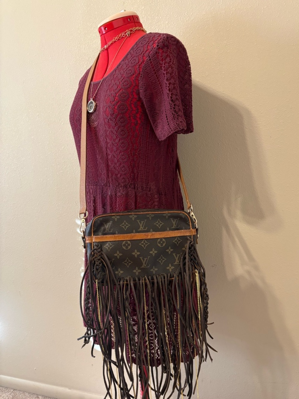 Authentic Louis Vuitton Vintage Compiegne Custom Fringed Crossbody with COA - Picture 2 of 15